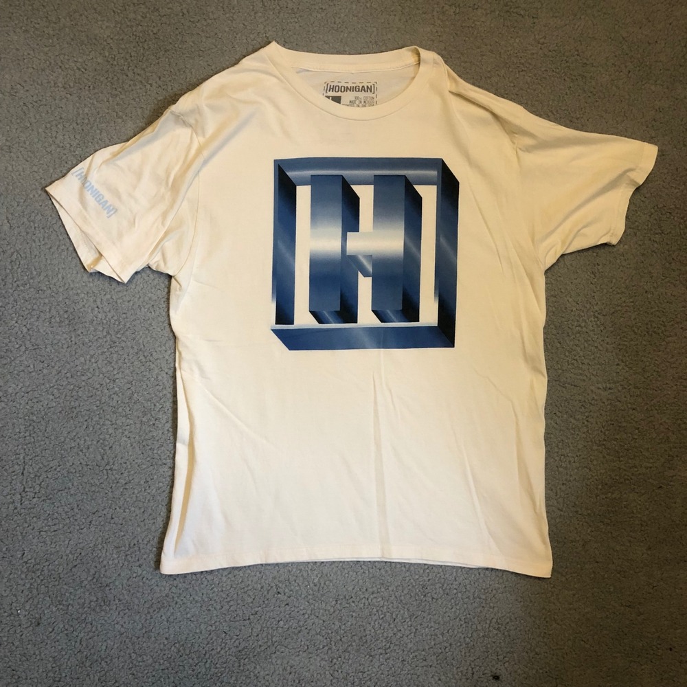 Hoonigan Graphic T Shirt Cream Large Automotive Racing Streetwear 2010s Tuner